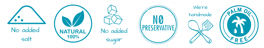 No added salt, no added sugar, no preservatives, all natural ingredients, no palm oil, all handmade baby & kid food